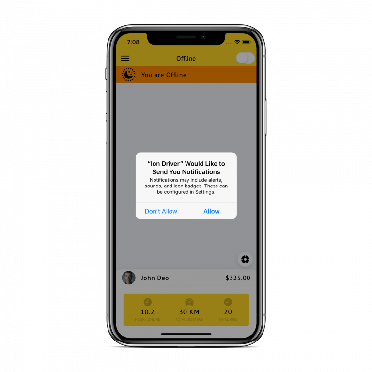ionic 4 taxi driver app