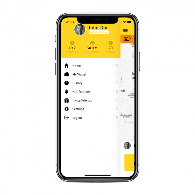 ionic 4 taxi driver app