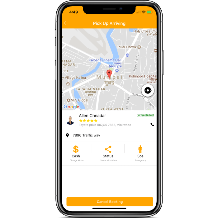 Ionic 4 user taxi booking