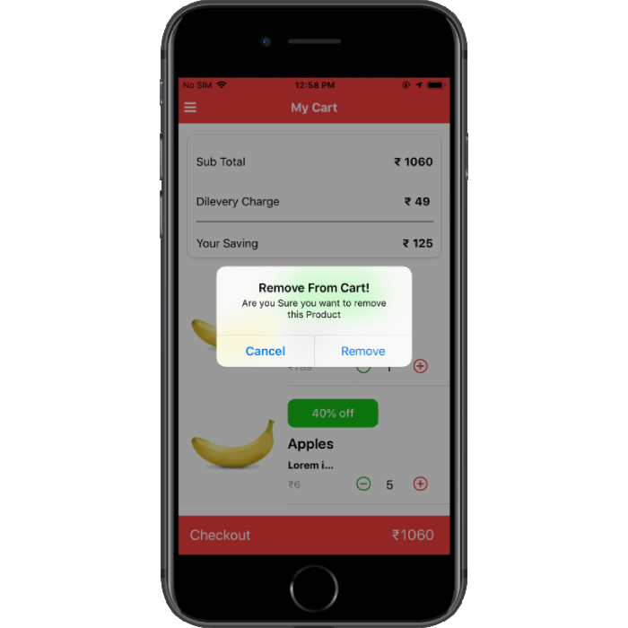 react-native grocery shopping app