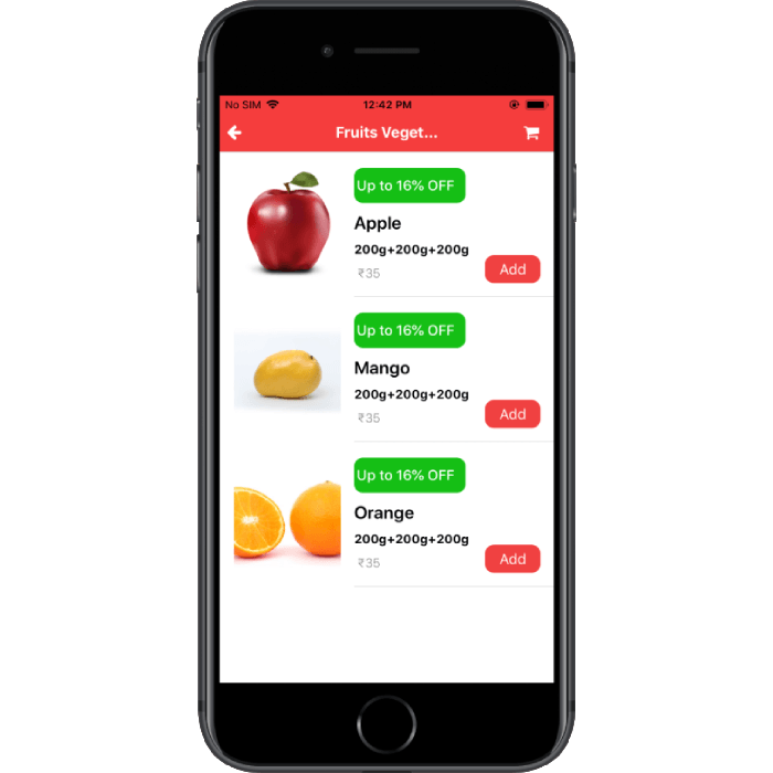 react-native grocery shopping app