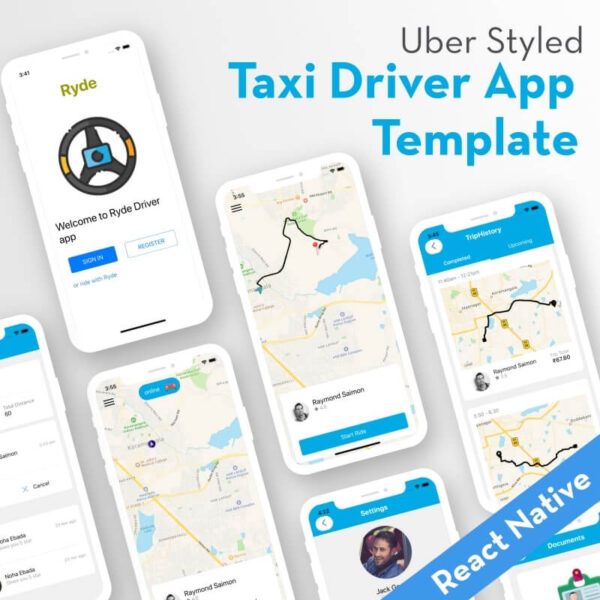 Taxi Booking App Template | React Native (User, Driver & Admin)