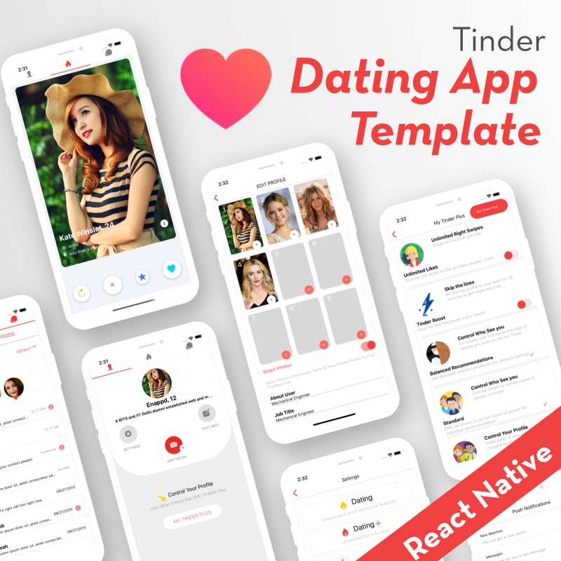 Use this awesome Dating App Template in your React Native app and start you...